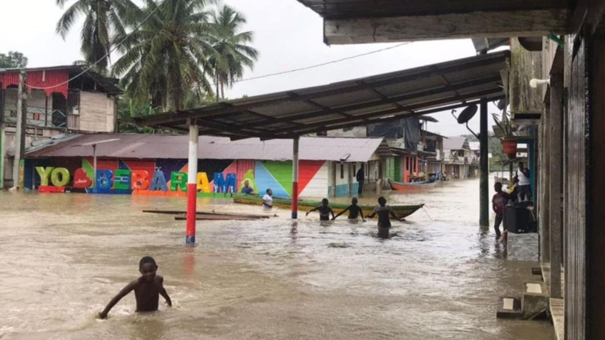 Las inundaciones afectan a la región de Chocó, Colombia.