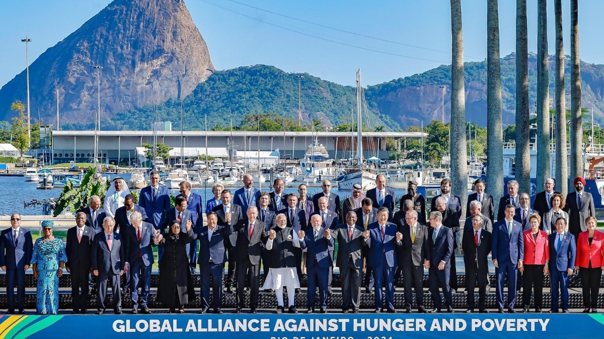 Presidentes y representantes de países participantes en la reunión del G20 en Brasil.