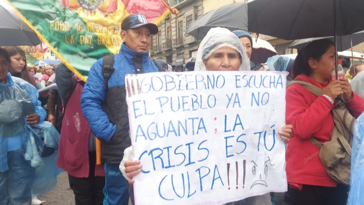 Protesta por falta de soluciones a la crisis económica. Foto: ANF