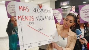 Colectivo de mujeres increpa a ministro de Economía por reducir presupuesto para la lucha contra la violencia