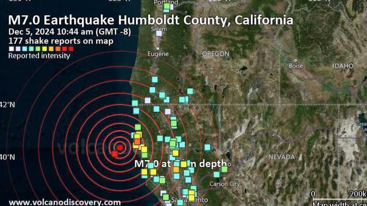 El epicentro del movimiento telúrico registrado en California, EEUU.