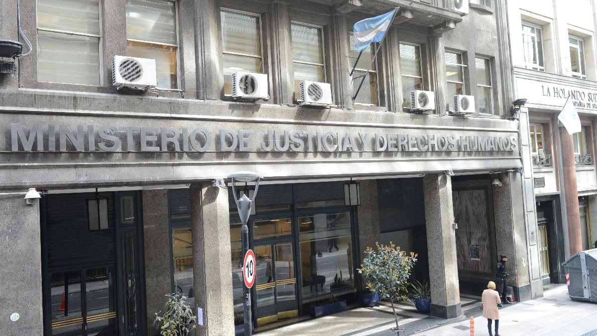 Frontis del ministerio de Justicia y Derechos Humanos de Argentina.