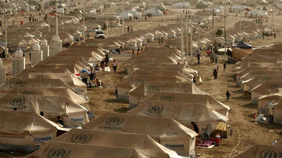 Campamento de desplazados sirios.