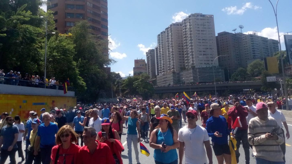 Concentración de personas en Caracas, Venezuela.