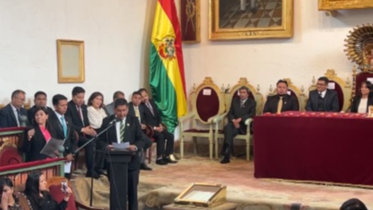 El magistrado Carlos Ortega durante su discurso. Foto: captura ANF