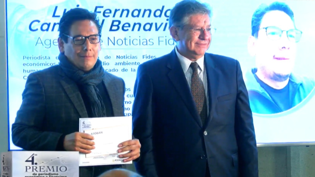 Fernando Cantoral, periodista de la ANF que fue galardonado por la Asoban. Foto: Captura