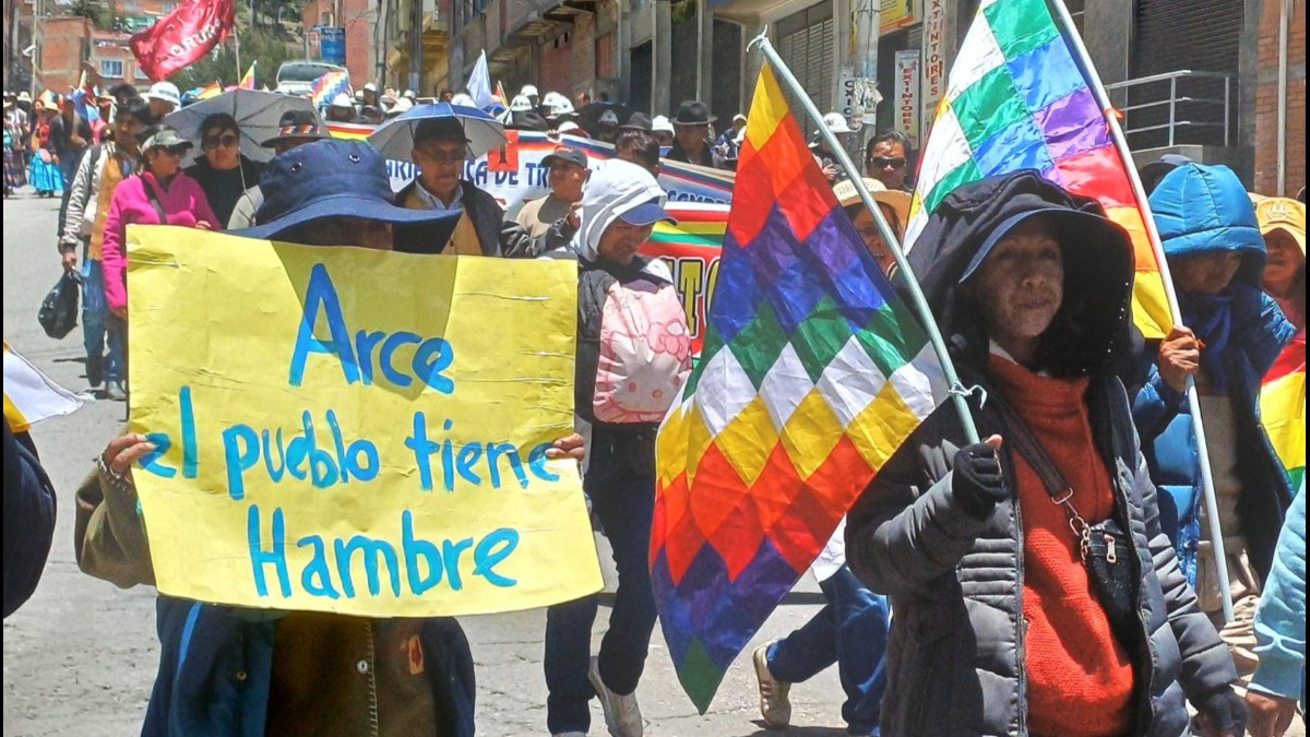 La marcha evista llegó este lunes a La Paz. Foto: RKC