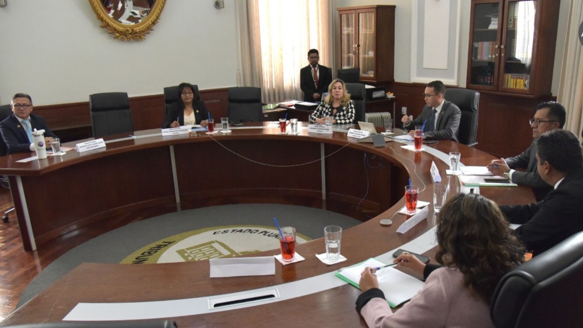 Los magistrados electos en la sesión de sala plena. Foto: ANJ