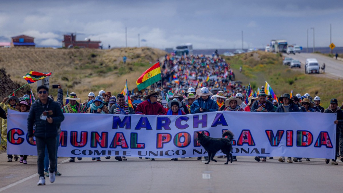 Marcha de los afines a Evo Morales. Foto: RKC