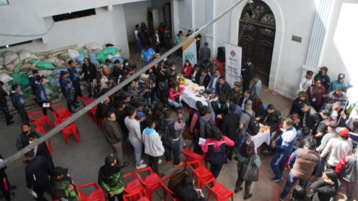 Visita de funcionarios de Régimen Penitenciario en el penal San Pedro. Foto: DGRP