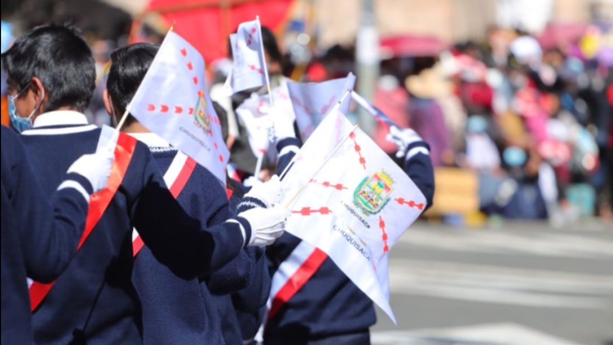 Estudiantes en Sucre. Foto: Correo del Sur