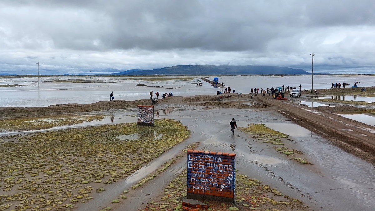 Inundación en las comunidades Uru Chipaya. Foto: RRSS