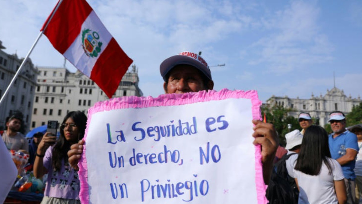 Marcha contra la inseguridad ciudadana en la ciudad de Lima, Perú.