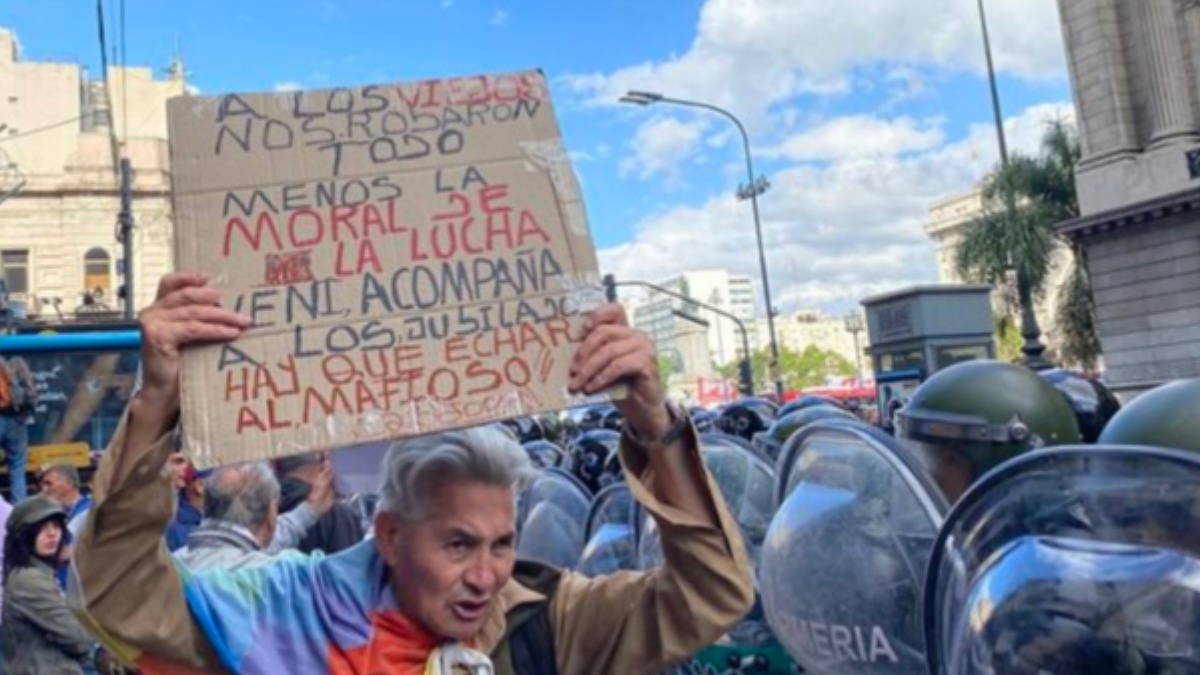 Protesta de jubilados argentinos.