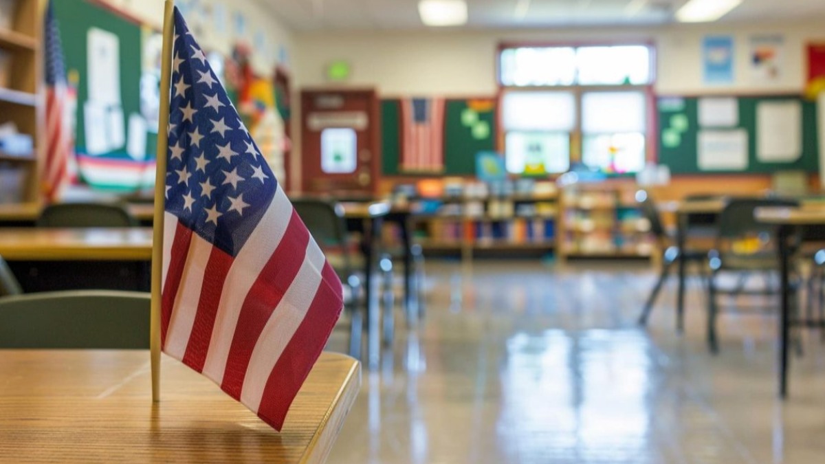 Un salón de clases de una escuela en Estados Unidos.